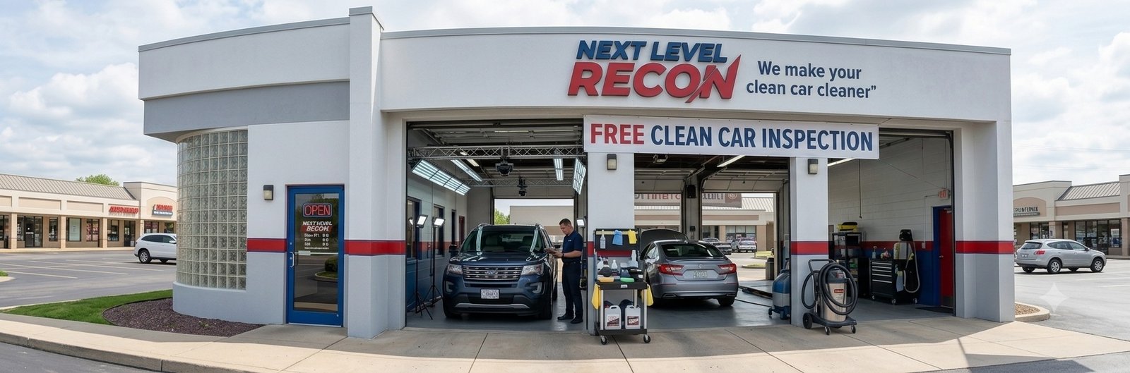 Next Level Recon inspection bay storefront